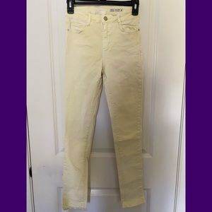 Papaya Yellow High Rise Skinny Jeans